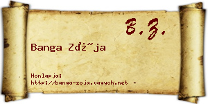 Banga Zója névjegykártya